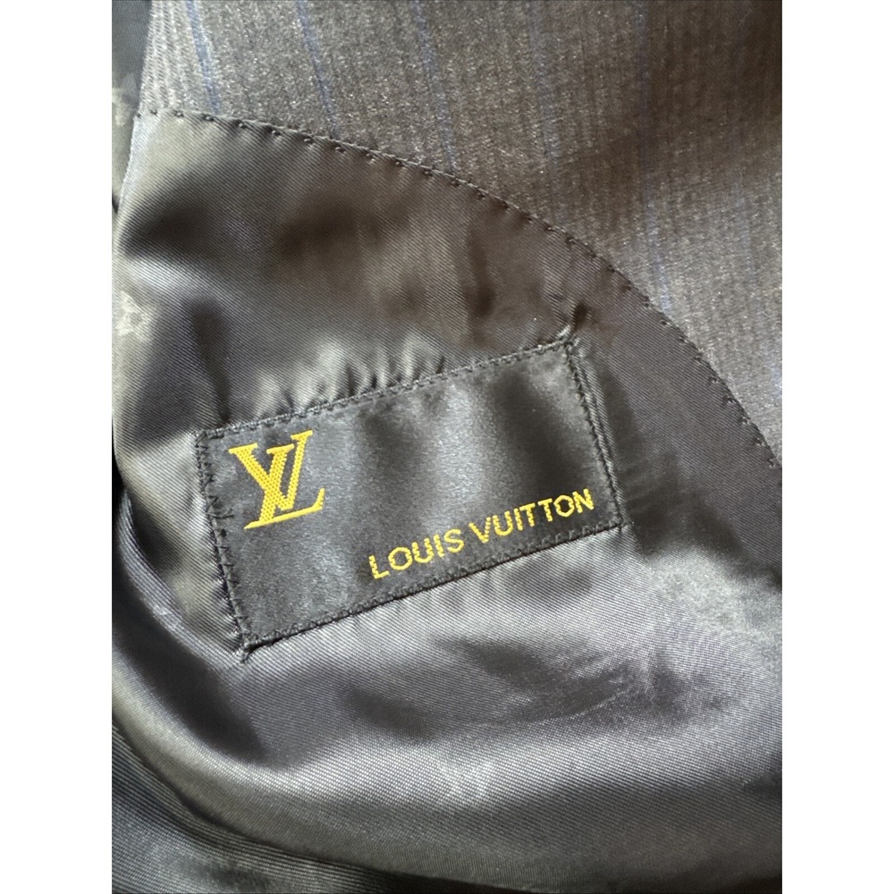 Louis Vuitton LV Sport Coat Blazer Jacket Loro Piana Gray Blue Wedding Formal 42